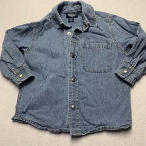 OshKosh B’Gosh Denim Stripe Snap buttons Toddler Shirt 4 4T